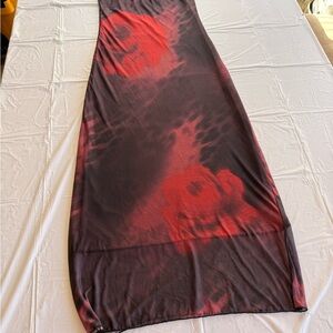 Red and Black Maxi Dress